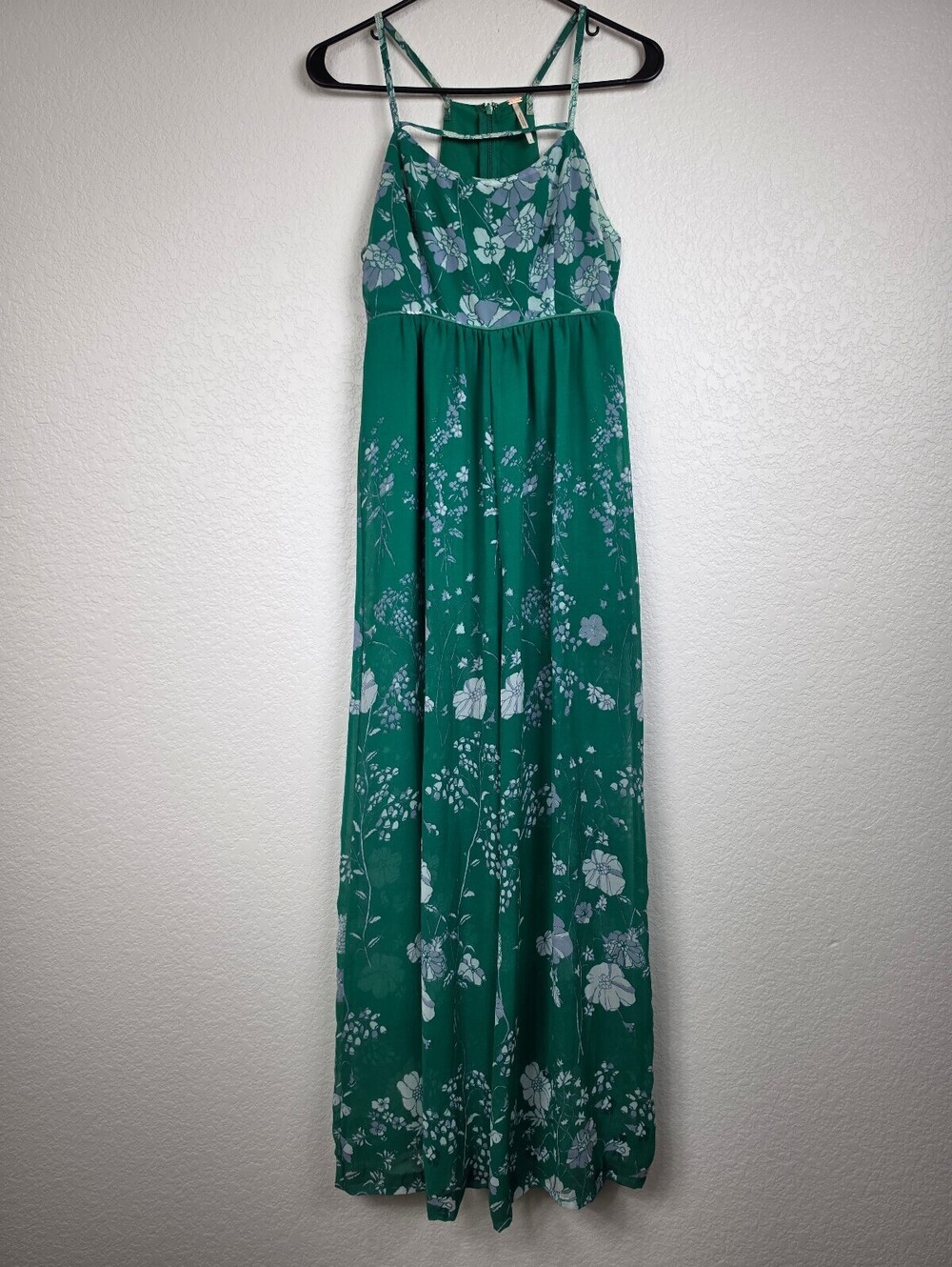 Free People Green Floral Jumpsuit